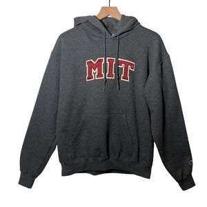 Champion Embroidered MIT Hoodie in Charcoal Grey, Adult Size Medium